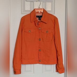 ✨HOST PICK✨Rafaella Women's (Size 12) Orange Denim Jean Jacket